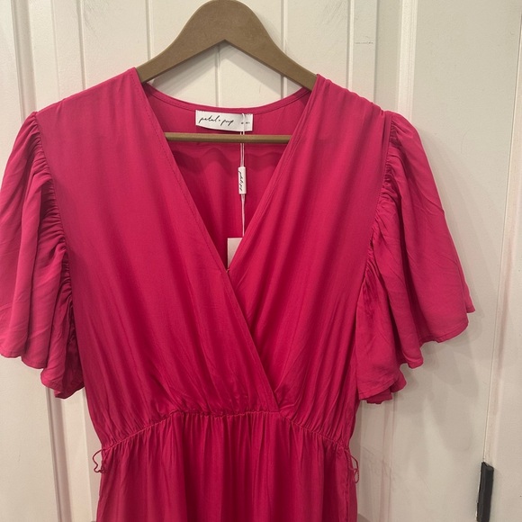 Petal & Pup Barker Dress | Large L | NWT New Midi Ruffle Tiered Missing Belt - Picture 3 of 8